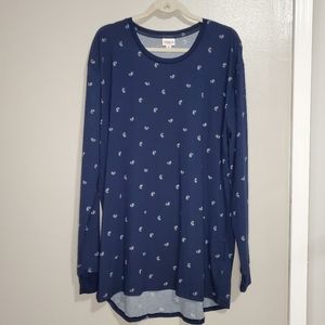 LuLaRoe LS Hudson 2X Navy w/ Paisley New w/o Tags!